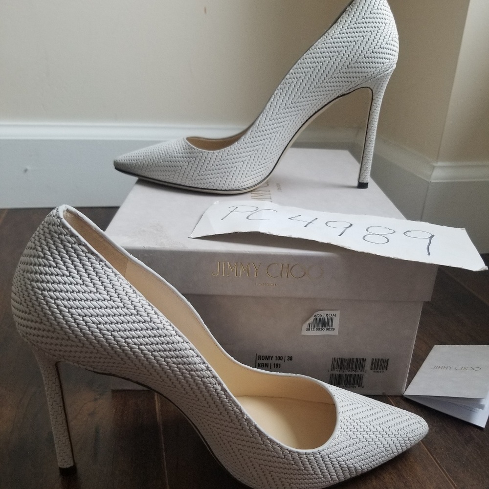 SOLD!Jimmy Choo Romy Embossed leather heels 38 - Picture 5 of 8